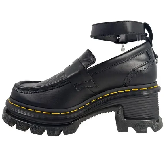 Dr. Martens Wednesday Adams Corran Loafers Womens 7 Black Leather EU38 - Picture 3 of 9